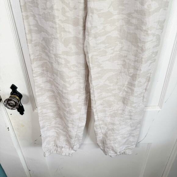 Athleta Cabo Tide Linen Jogger Pull On Pants Camo Print Neutral Drawstring 8 - Picture 3 of 13